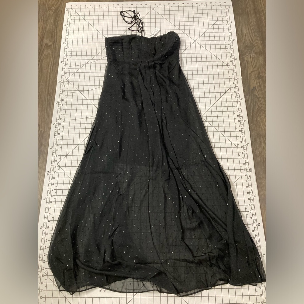 White House Black Market Women’s Black Strapless Maxi with Slit Size 6